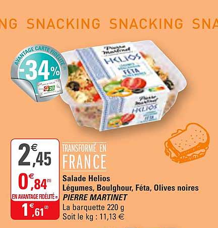 Salade Helios Légumes Boulghour Féta Olives Noires Pierre Martinet
