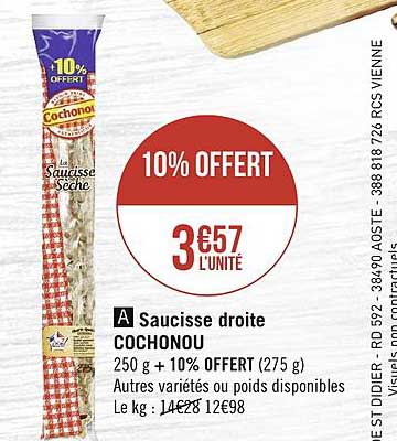 Saucisse Droite Cochonou