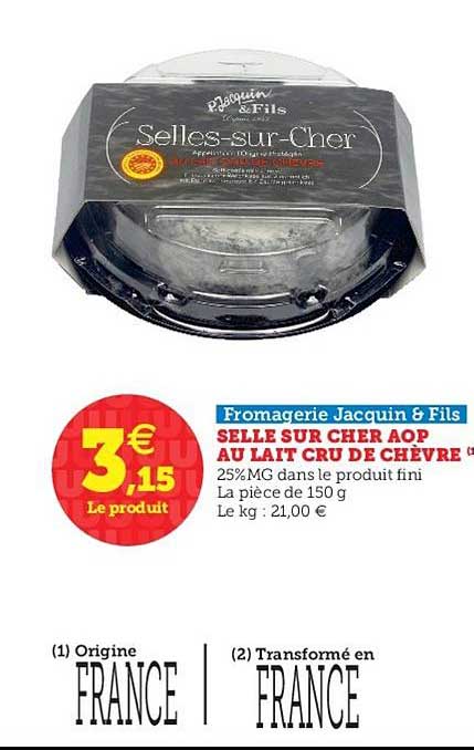 selle sur cher aop au lait cru de chèvre fromagerie jacquin & fils