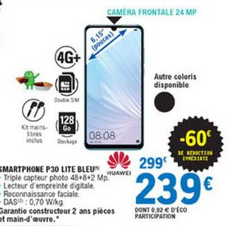 smartphone p30 lite bleu