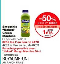 Smoothie Naked Green Machine -50% Sur Le 2ème Article