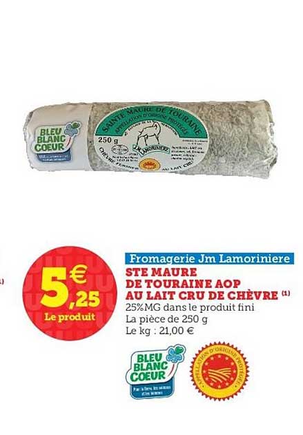 ste maure de touraine aop au lait cru de chèvre fromagerie jm lamorinière