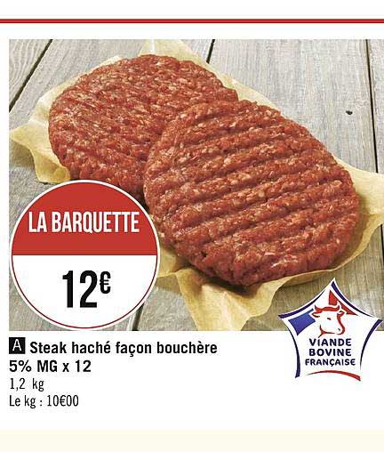 steak haché façon bouchère 5% mg x 12