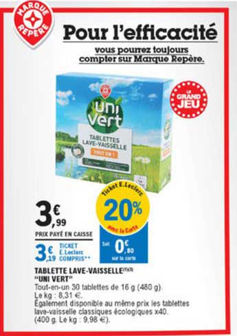 Tablette Lave Vaisselle Uni Vert