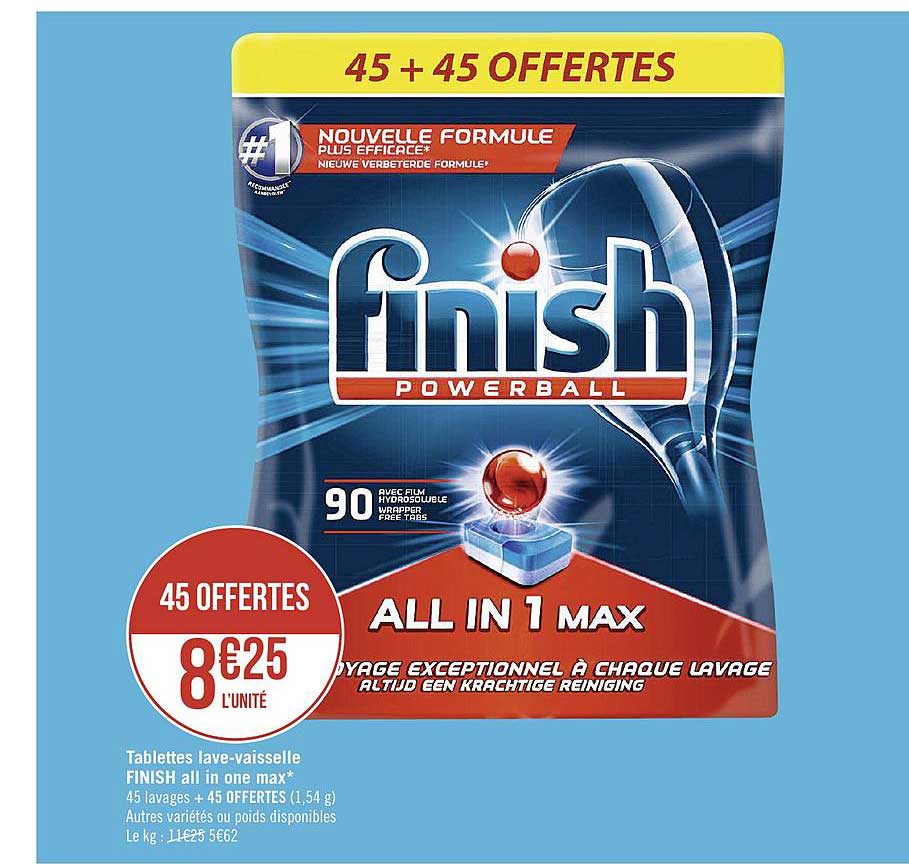 tablettes lave vaisselle finish all in on max+
