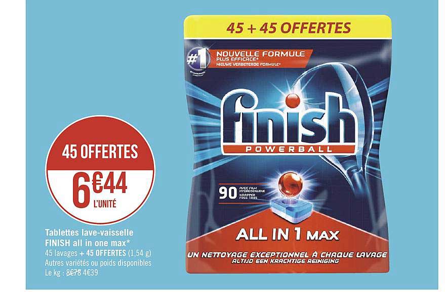 tablettes lave vaisselle finish all in one max
