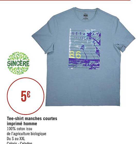 tee shirt manches courtes imprimé homme