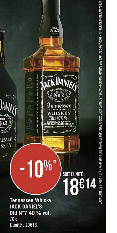 tennessee whisky jack daniel's old n°7 40% vol.