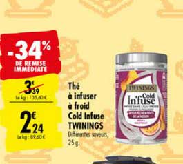 thé à infuser à froid cold infuse twinings -34% de remise immédiate
