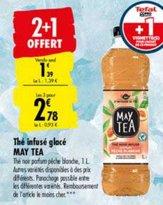 thé infusé glacé may tea 2+1 offert