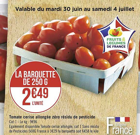 tomate cerise allongée zéro résidu de pesticide
