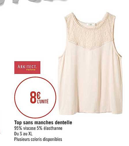 top sans manche dentelle arkitect femme