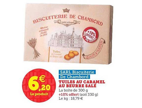 tuiles au caramel au beurre salé sarl biscuiterie de chambord