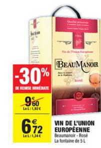 vin de l'union européenne -30% de remise immédiate
