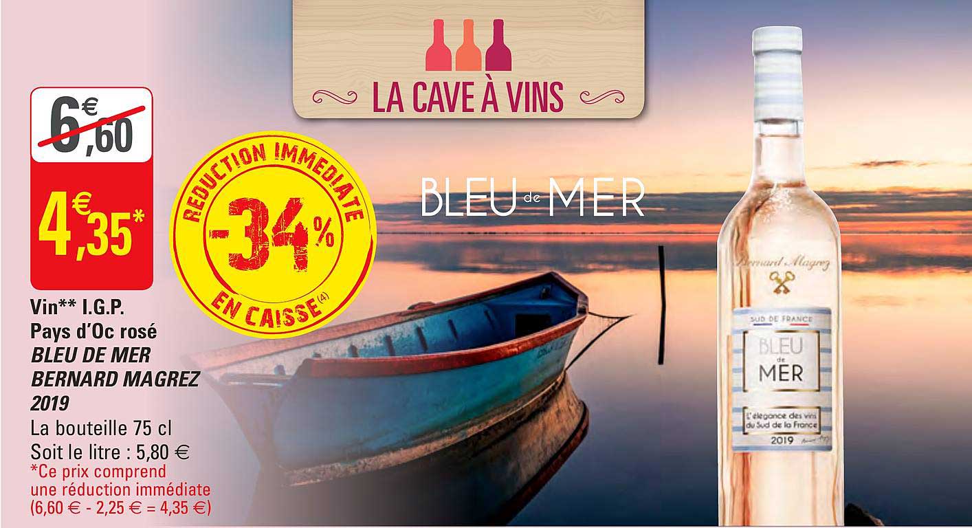 vin i.g.p. pays d'oc rosé bleu de mer bernard magrez 2019