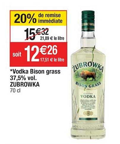 vodka bison grass 37.5% vol. zubrowka