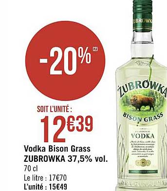 vodka bison grass zubrowka 37.5% vol.