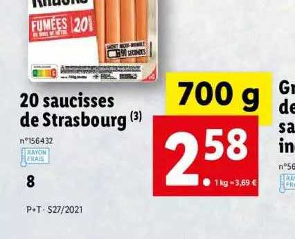 20 Saucisses De Strasbourg