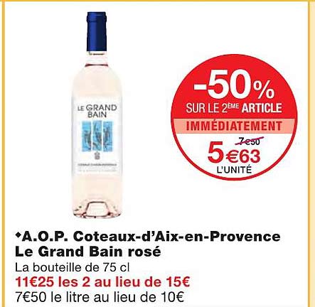 a.o.p. coteaux-d'aix-en-provence le grand bain rosé