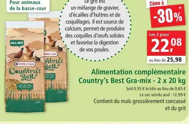 alimentation complémentaire country's best gra-mix 2ème à -30%