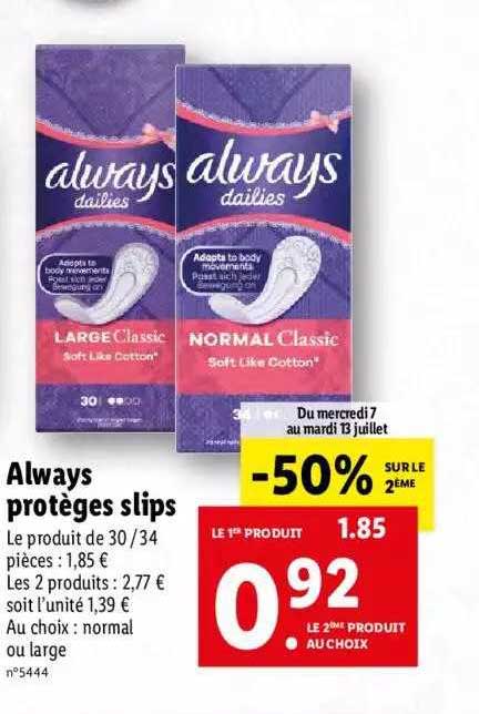 always protèges slips