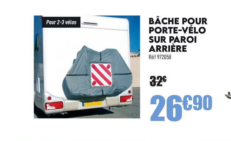bâche pour porte-vélo sur paroi arrière