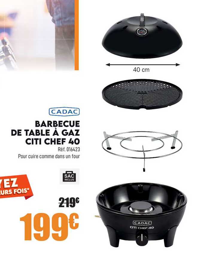 barbecue de table à gaz citi chef 40 cadac