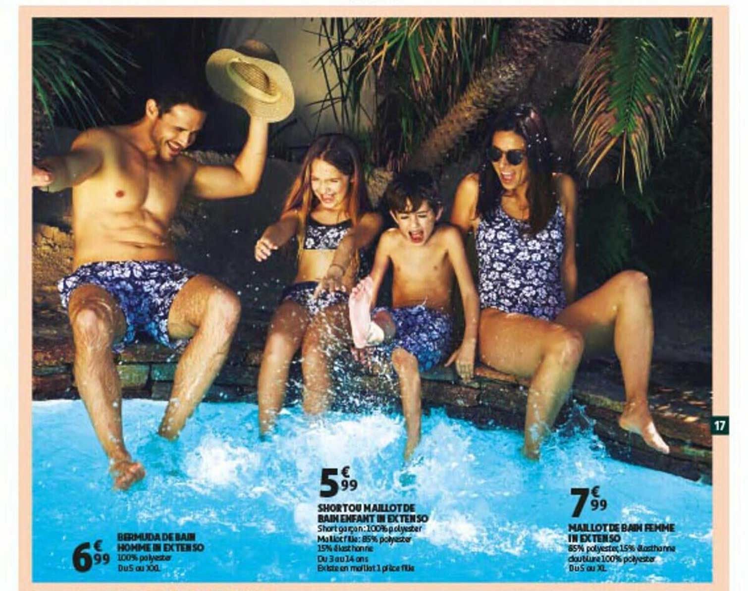 Bermuda De Bain Homme In Extenso, Short Ou Maillot De Bain Enfant In Extenso, Maillot De Bain Femme In Extenso