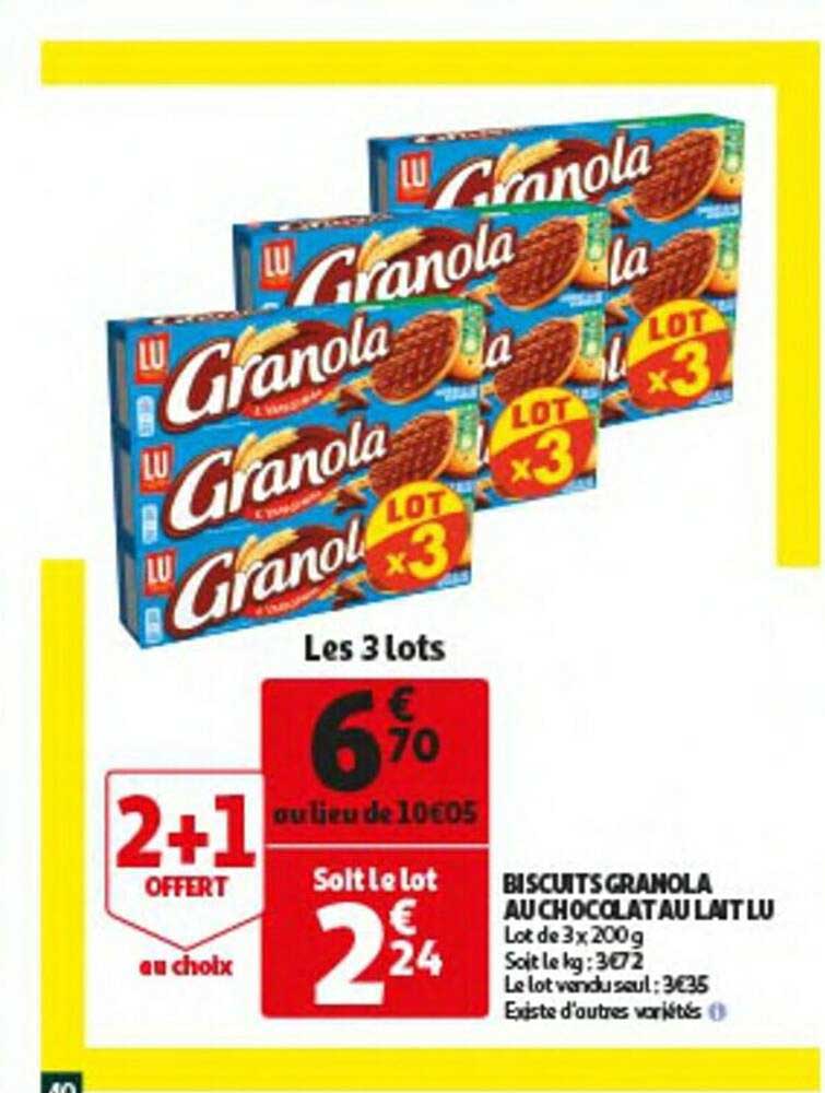 Biscuits Granola Au Chocolat Au Lait Lu