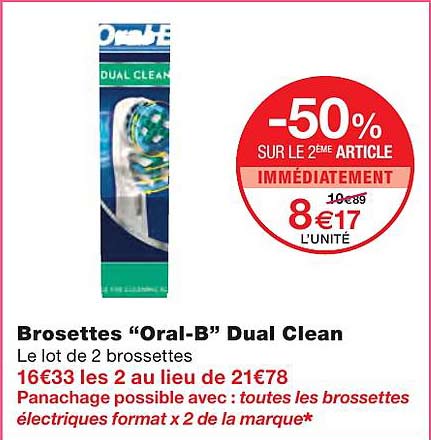 brosettes "oral-b" dual clean