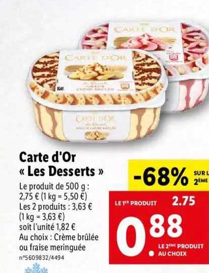 Carte D'or «les Desserts»