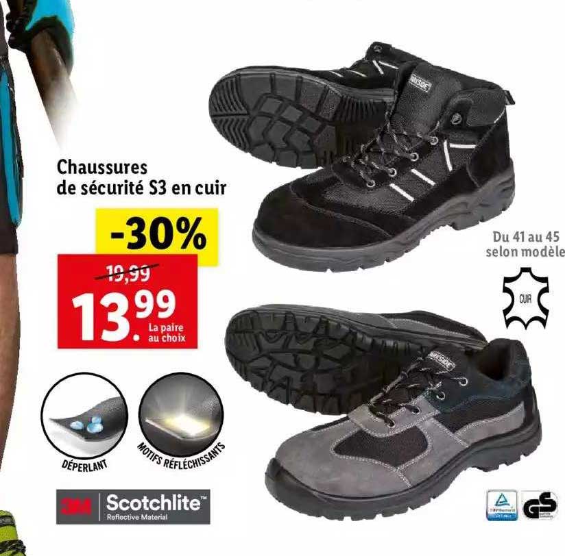 Chaussures De Sécurité S3 En Cuir Scotchlite