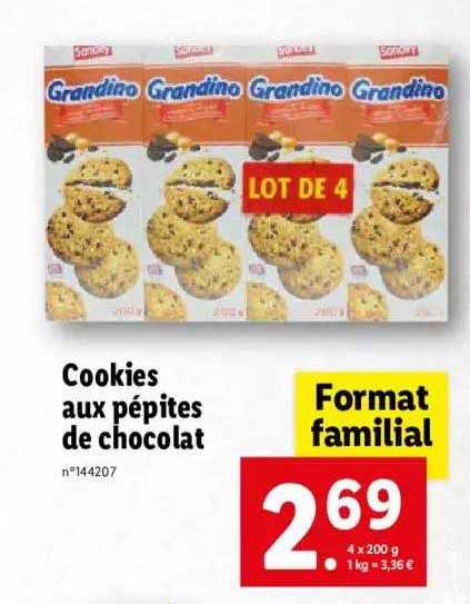 Cookies Aux Pépites De Chocolat Grandino