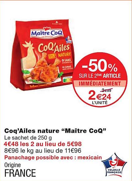 coq'ailes nature "maître coq"