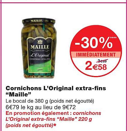 cornichons l'original extra-fins "maille"