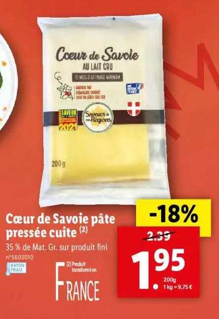 cœur de savoie pâte pressée cuite saveurs de nos régions