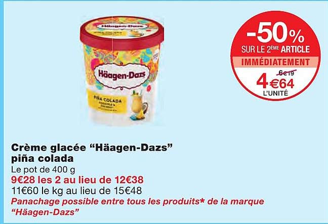 crème glacée "häagen-dazs" pina colada