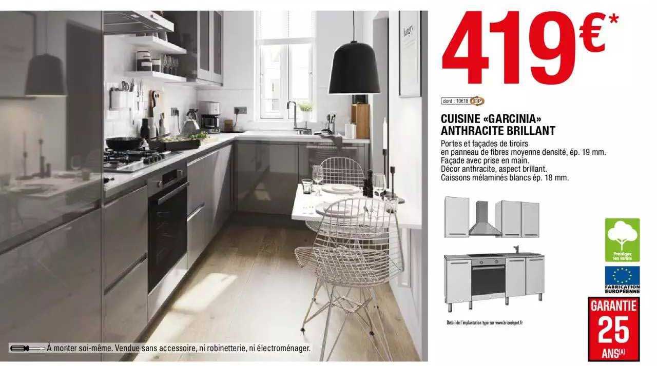 Cuisine «garcinia» Anthracite Brillant