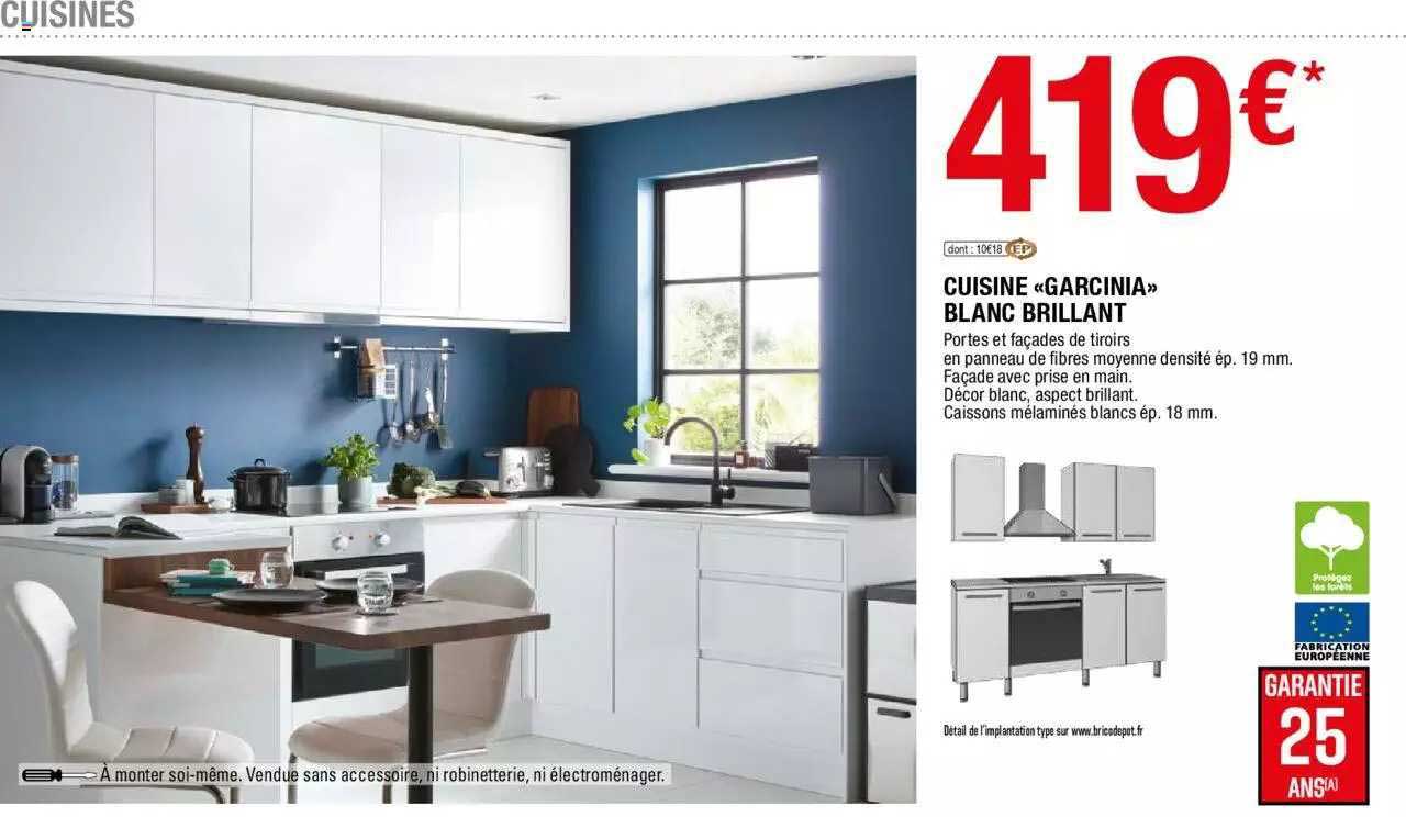 cuisine «garcinia» blanc brillant