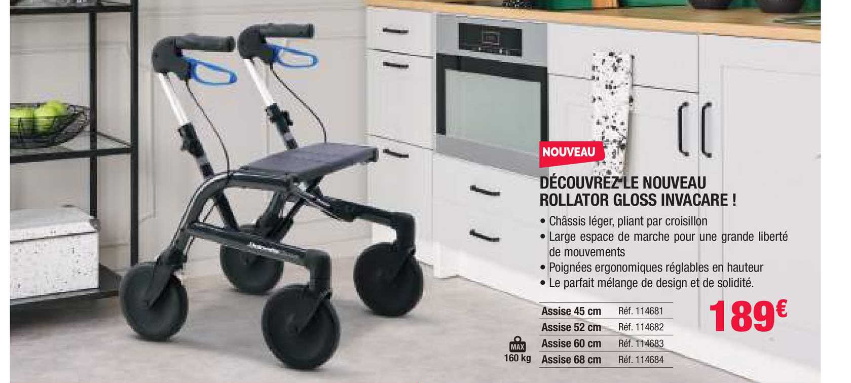 découverte le nouveau rollator gloss invacare