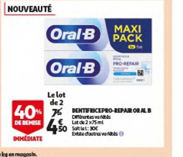 dentifrice pro-repair oral b