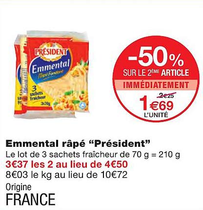 Emmental Râpé "président"