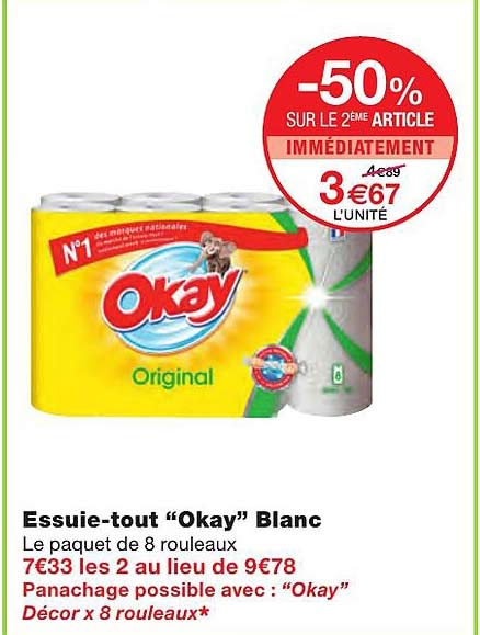 essuie-tout "okay" blanc