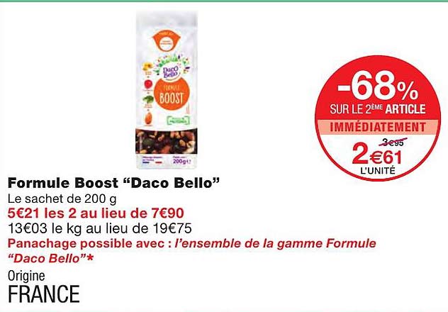 formule boost "daco bello"