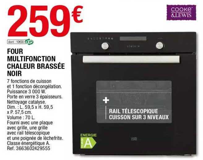 four multifonction chaleur brassée noir cooke & lewis