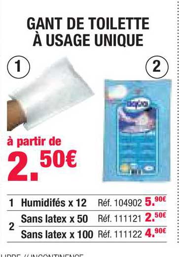 gant de toilette à usage unique
