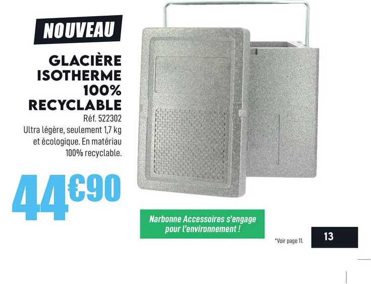 Glacière Isotherme 100% Recyclable