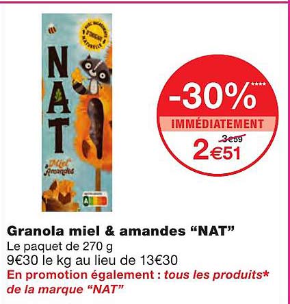 granola miel & amandes "nat"