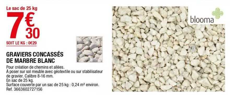 Graviers Concassés De Marbre Blanc Blooma