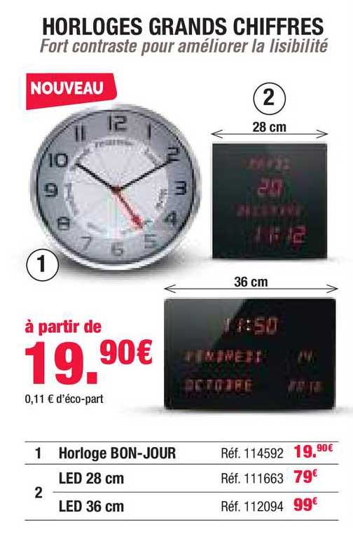 horloges grands chiffres